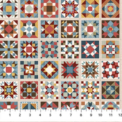 Northcott - Barn Quilts - Quilt Blocks, Beige