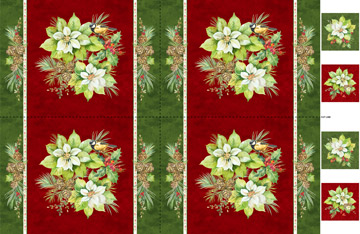 Northcott - Deck The Halls - 28' Place Mat Panel - Multi/Red