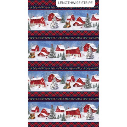 Northcott - Farmstead Friends - Border Stripe, Red