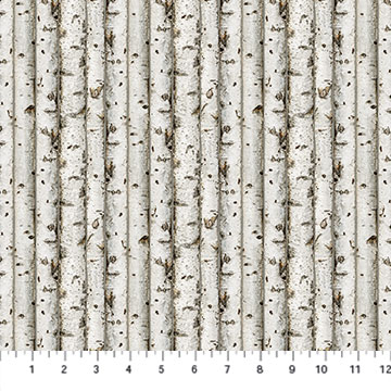 Northcott - Gray Wolf - Birch Logs, Gray