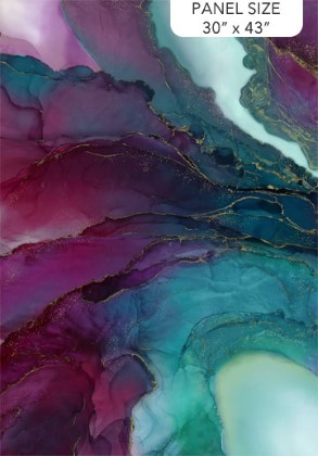 Northcott - Midas Touch - 30' x 43' Abstract Panel, Plum/Teal