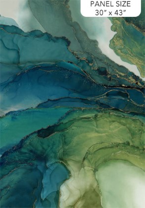 Northcott - Midas Touch - 30' x 43' Abstract Panel, Teal/Green