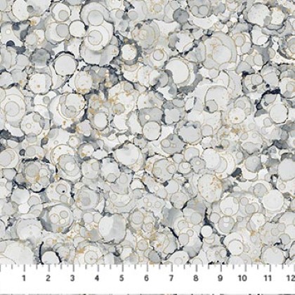 Northcott - Midas Touch - Bubble Texture, Light Gray