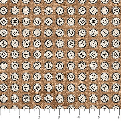 Northcott - My Type - Typewriter Key, Light Rust