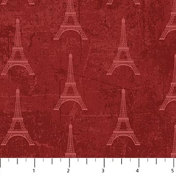 Northcott - Paris - Eiffel Tower Tonal, Red