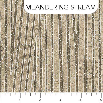 Northcott - Shimmer Metallic - Meandering Stream, Sand