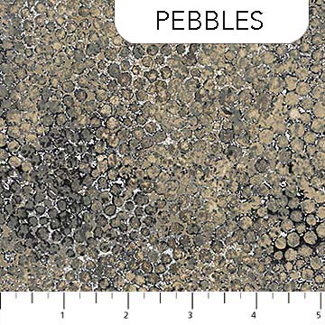 Northcott - Shimmer Metallic - Pebbles, Black Earth