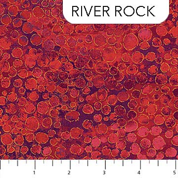 Northcott - Shimmer Metallic - River Rock, Coral Reef