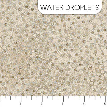 Northcott - Shimmer Metallic - Water Droplets, Sand