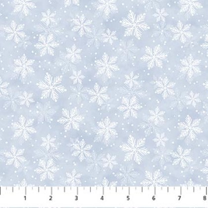 Northcott - Snow Much Fun Flannel - Snowflakes, Light Blue