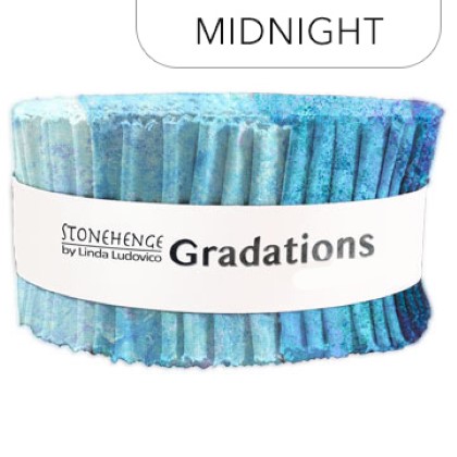 Northcott - Stonehenge Gradations II - 40 x 2½' Strip Roll, Midnight