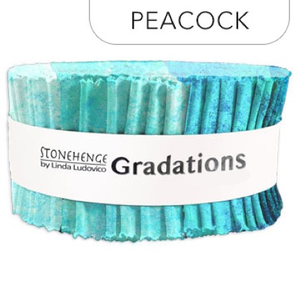 Northcott - Stonehenge Gradations II - 40 x 2½' Strip Roll, Peacock