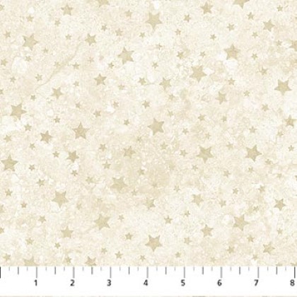 Northcott - Stonehenge Stars & Stripes 12 - Tan Stars, Cream