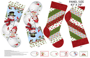 Northcott - Winter Welcome - 28' Panel Christmas Stocking, White