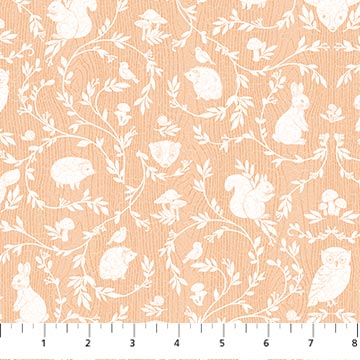 Northcott - Woodland Adventures - Animal Damask, Light Rust