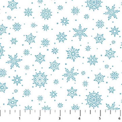 Northcott - Woodland Woolies Flannel - Snowflakes, White