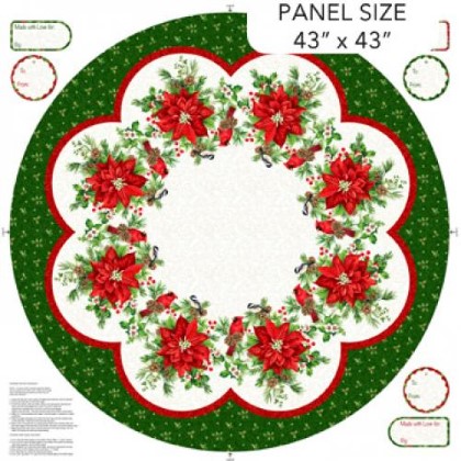 Northcott - Yuletide Traditions - 43' Tree Skirt Panel, White