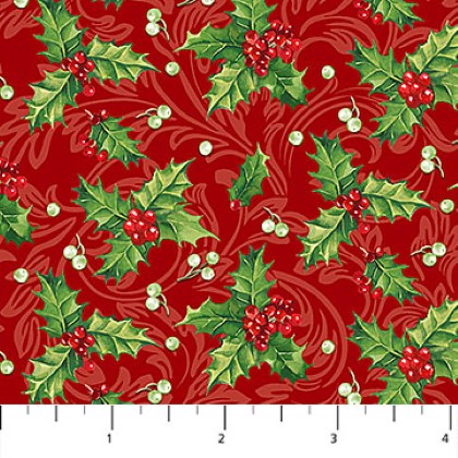 Northcott - Yuletide Traditions - Holly Berries, Red