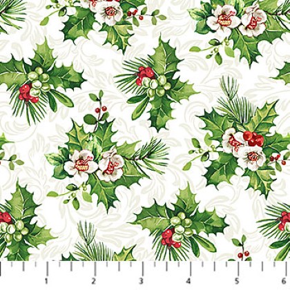 Northcott - Yuletide Traditions - Holly, White