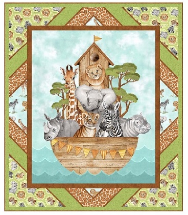 All Aboard quilt kit featuring Baby Safari fabrics from Northcott - 063022