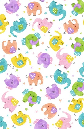 Oasis - Fun Flannel - Elephants, Multi