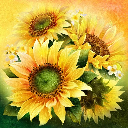 Oasis Fabrics - 60' Sunny Day - Sunflower 60' x 60' Panel, Bright Yellow