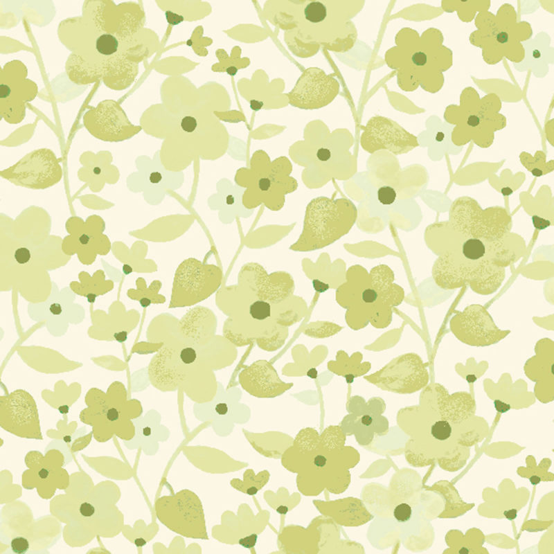 Oasis Fabrics - Home Tweet Home - Calico, Green