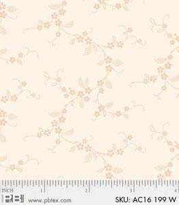 P & B Textiles - Apple Cider 16 - Flowers and Vines, Cream