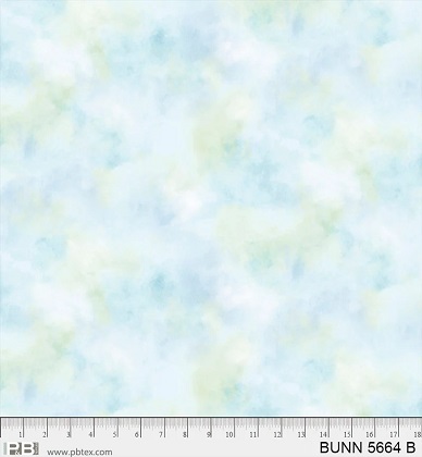 P & B Textiles - Bunnies & Blooms - Textured, Blue