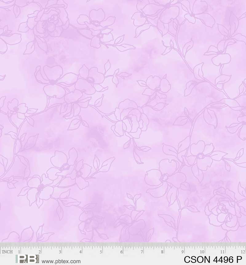 P & B Textiles - Chickadee Songs - Tonal Floral, Lilac