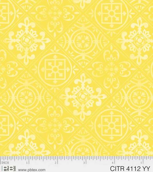 P & B Textiles - Citrus Sayings - Tile Design, Yellow