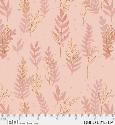 P & B Textiles - Desert Blooms - Tonal Leaf Stems, Light Pink