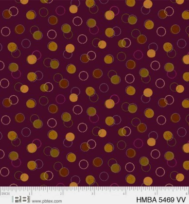 P & B Textiles - Harvest Minis - Circles, Dark Violet