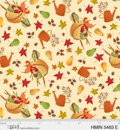 P & B Textiles - Harvest Minis - Fall Motifs, Ecru