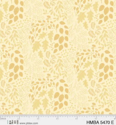 P & B Textiles - Harvest Minis - Tonal Leaves, Ecru