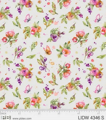 P & B Textiles - Little Darlings Woodland - Floral, White