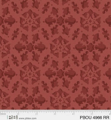 P & B Textiles - Petal Bouquet - Damask, Dark Peach