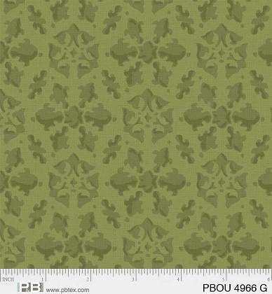 P & B Textiles - Petal Bouquet - Damask, Green