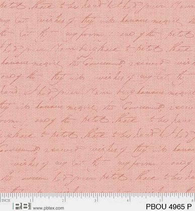 P & B Textiles - Petal Bouquet - Script, Peach