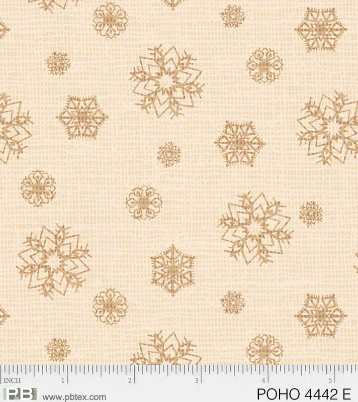 P & B Textiles - Postcard Holiday - Snowflakes, Cream