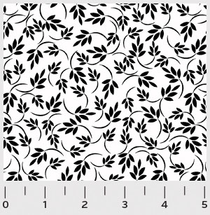 P & B Textiles - Ramblings 11 - Leaves On Vine, White