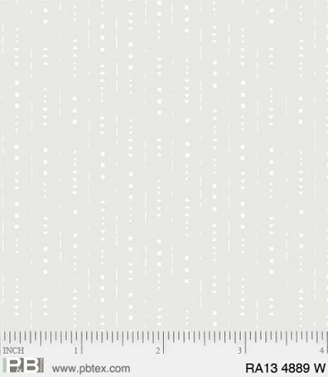 P & B Textiles - Ramblings 13 - Dotted Lines, White on White