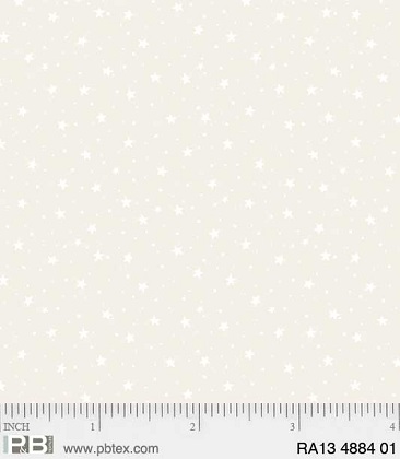 P & B Textiles - Ramblings 13 - Little Stars, White on Cream