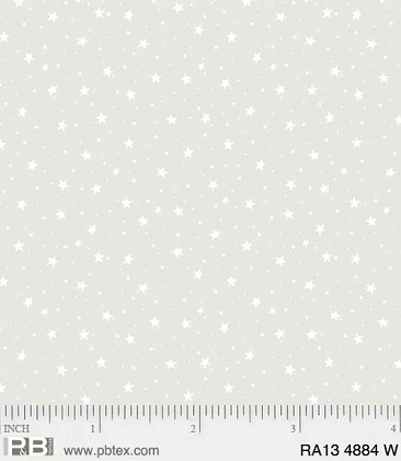 P & B Textiles - Ramblings 13 - Little Stars, White on White