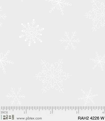 P & B Textiles - Ramblings Holiday - Snowflakes, White on White