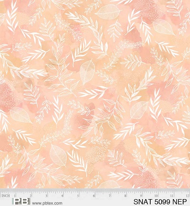 P & B Textiles - Serene Nature - Sprig Toss, Peach