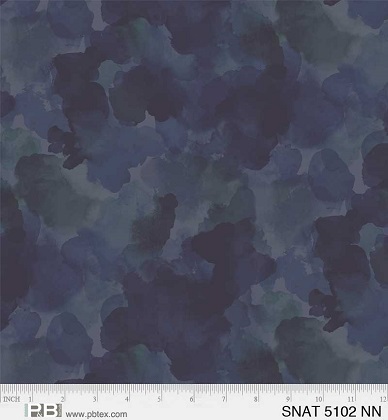 P & B Textiles - Serene Nature - Watercolor Blender, Navy