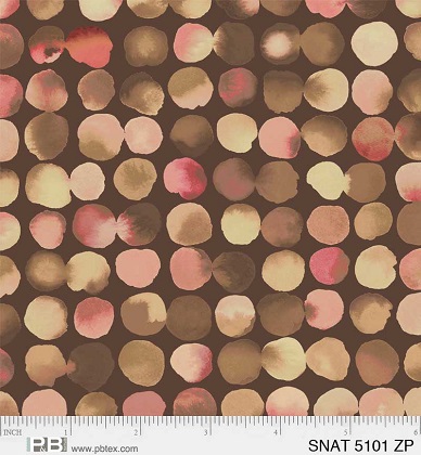 P & B Textiles - Serene Nature - Watercolor Dot, Brown Peach