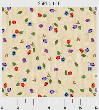 P & B Textiles - Silvia's Splendor - Buds, Ecru