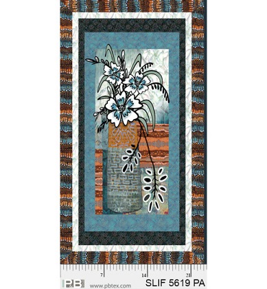 P & B Textiles - Still Life - 24' Fresh Cut Flowers Panel, Multi